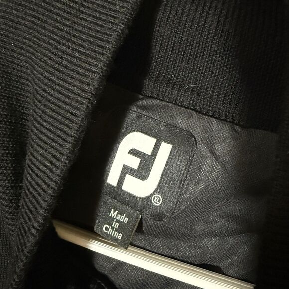 FootJoy Sweater XL Black Half Zip Pullover Wool Lined Golf Performance Indian - Picture 6 of 10
